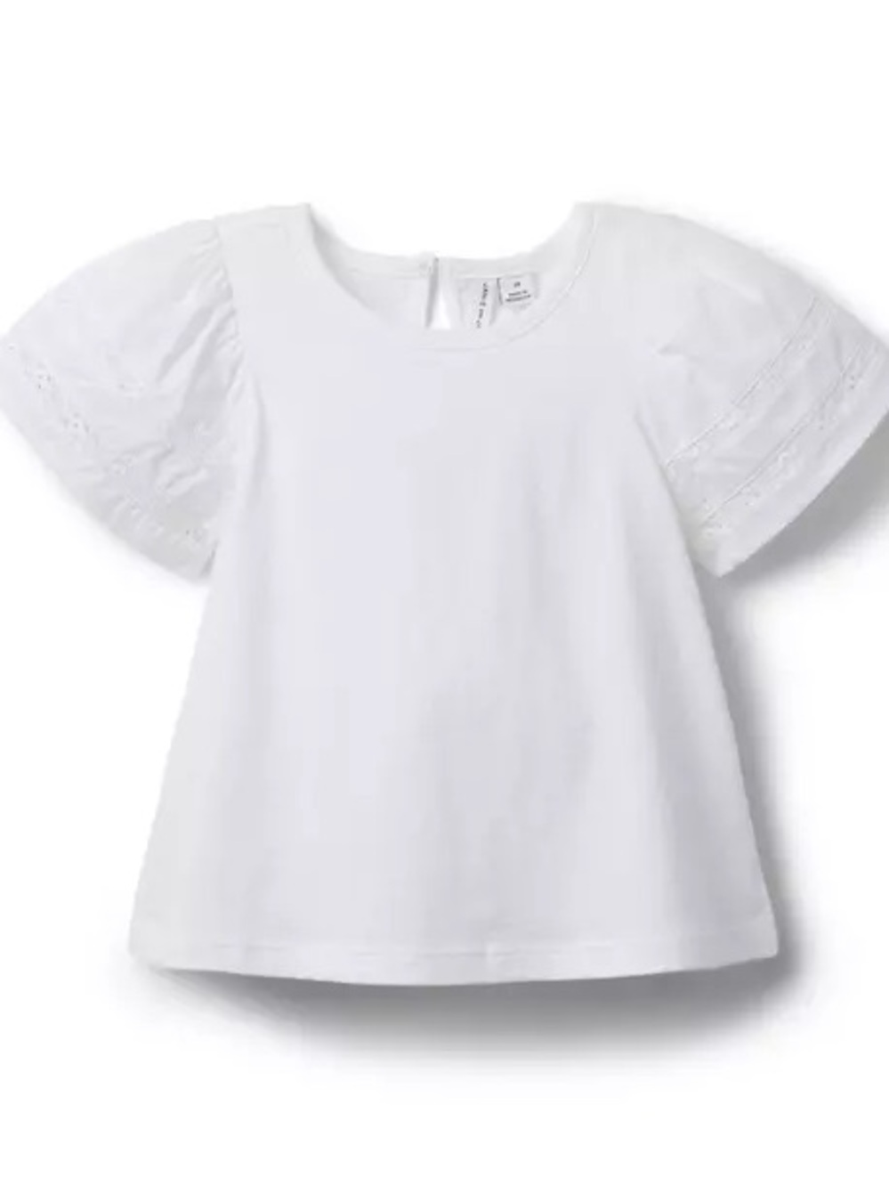 NWT Sz 2T Janie & Jack Lace Trim Puff Sleeve Top
